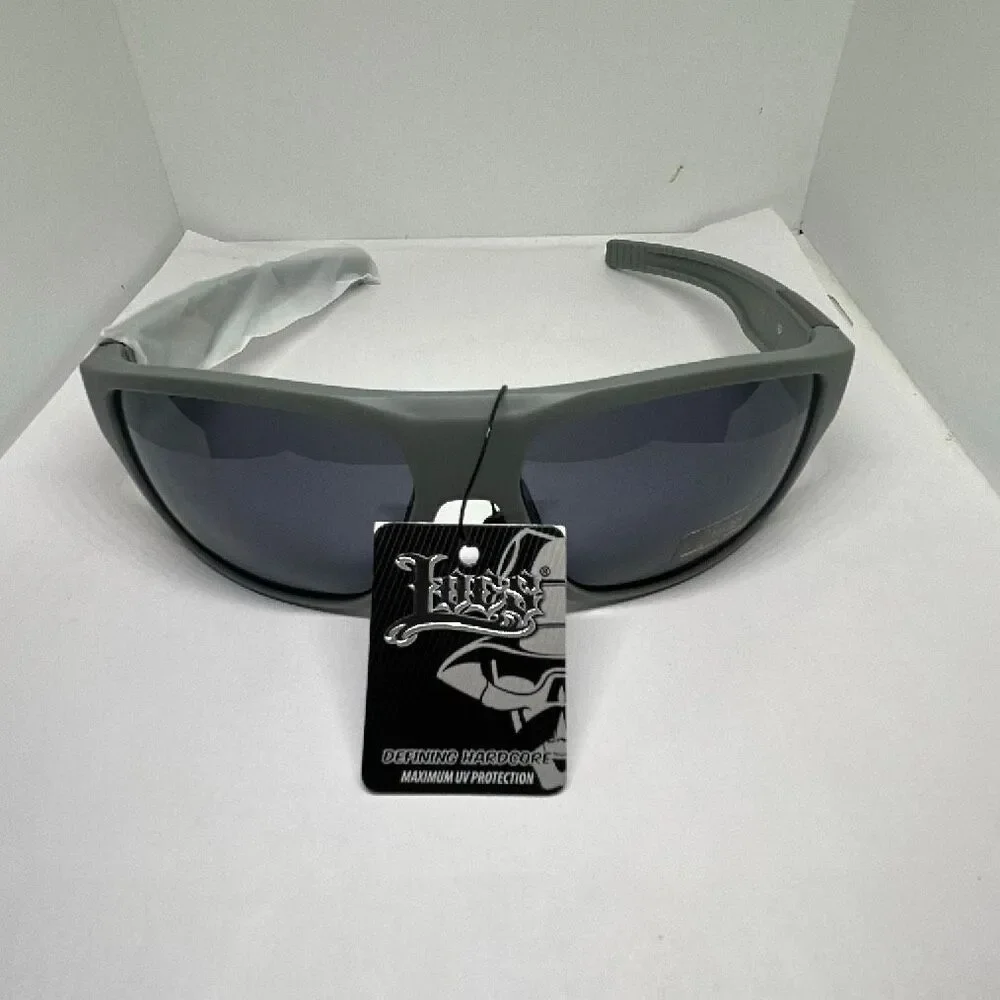 Locs Gray Hardcore Shades Wraparound UV Protection Sunglasses NWT